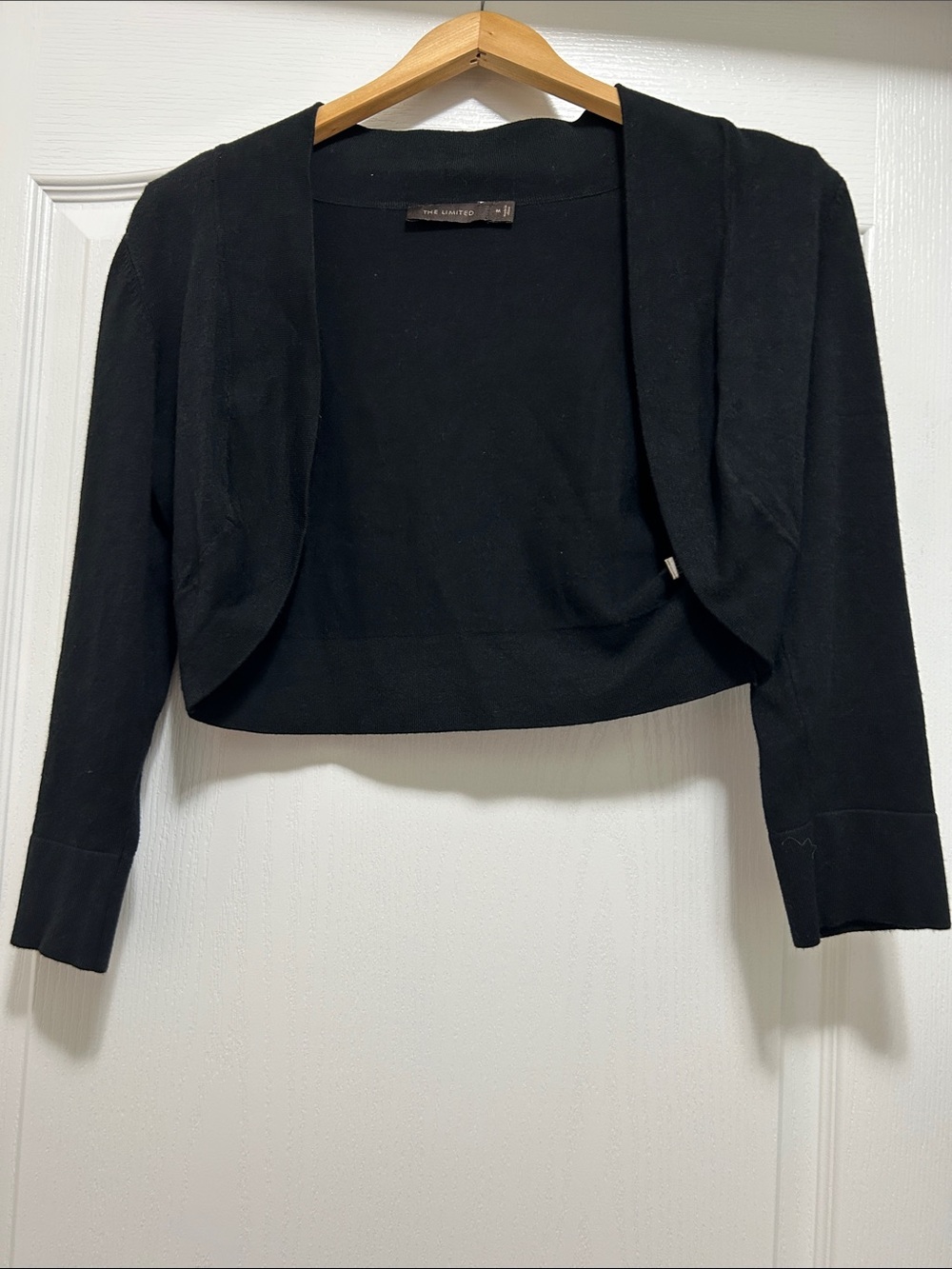 The Limited Black Cropped Open-Front Women's Sweater Bolero